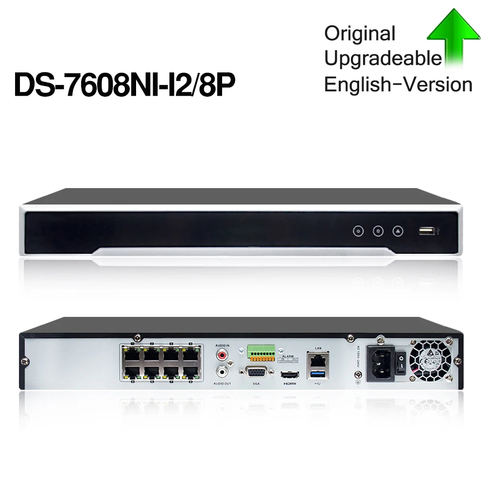 Hikvision оригинальный NVR DS 7608NI I2/8 P 8CH 8 POE для камеры 12MP Max 2 SATA сетевой