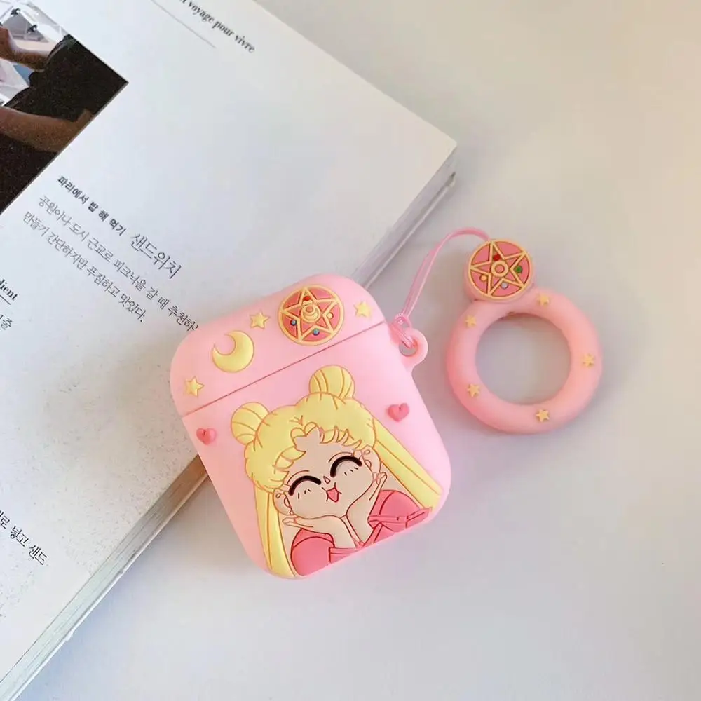 GOOYIYO-для Airpods 1 2 мультфильм силиконовый чехол Сейлор Мун наушники-вкладыши