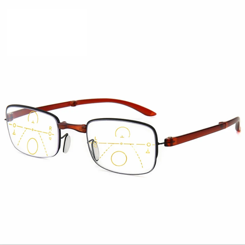 2019 Progressive multifocal folding reading glasses men smart zoom women far near sight anti-blue with case | Аксессуары для