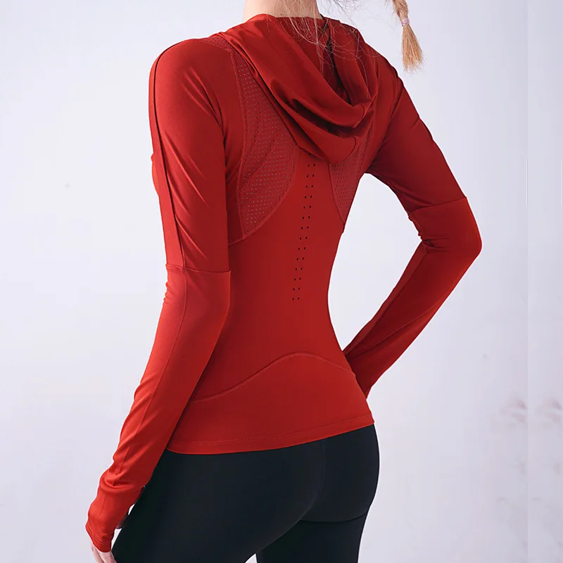 Wmuncc Женская Спортивная футболка с длинными рукавами для бега и йоги облегающая