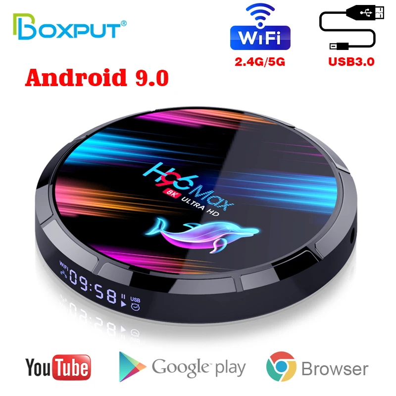 ТВ Приставка Smart TV H96 MAX X3 Android 9 0 Amlogic S905X3 4 + 32 ГБ 8K Wi Fi 2 ГГц|ТВ-приставки и
