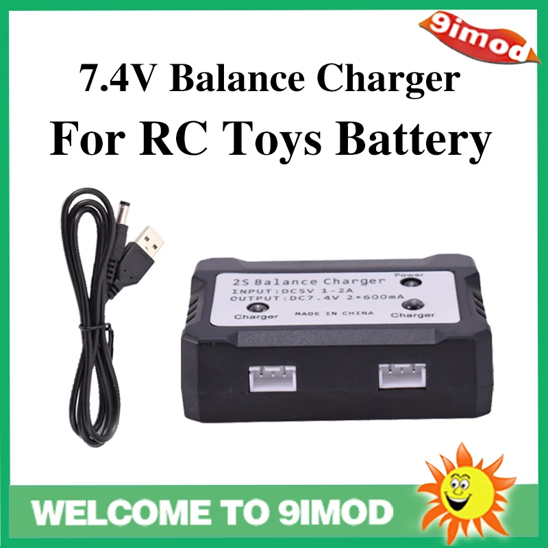 

2IN1 7.4V 2S 600 mA Lipo Battery Balance Charger For Syma X8C MJX X600 X101 RC Toys Battery Plug Input DC 5V 1-2A