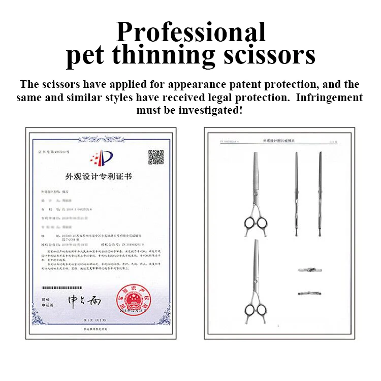 7-дюймовые ножницы для груминга домашних питомцев Fenice Bichon Teddy dog без следов
