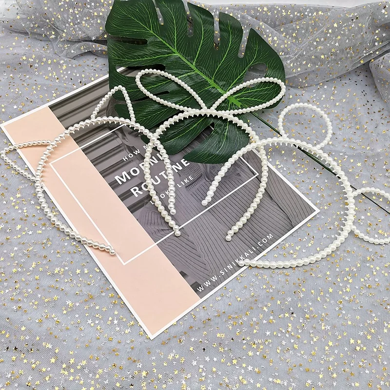 Акция! Повязка на голову с кошачьими ушками симпатичная белая Жемчужная