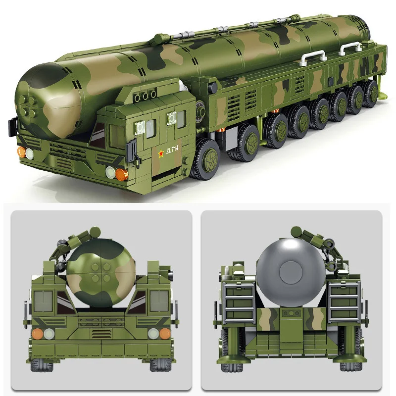 

Military Series World War II Chinese Army DF-41 Intercontinental Missile launch vehicle model Building Blocks Bricks Toys Gifts