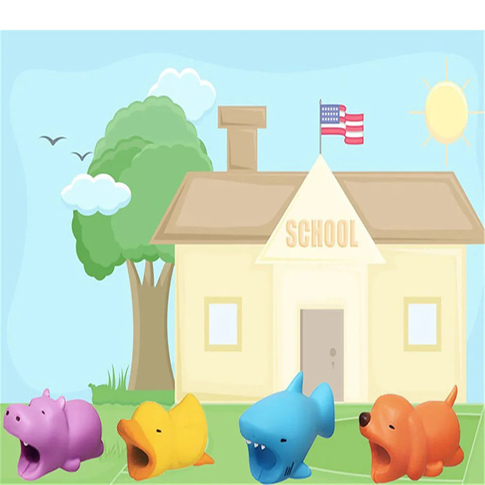 Данные кабель защита рукав намотки милые животные протектор для мобильного