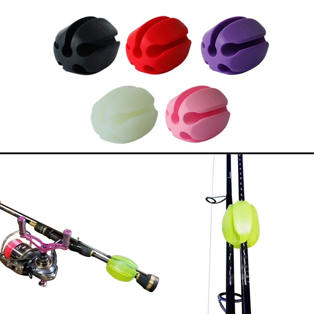 

Reusable Egg-shaped Fishing Rod Tie Holder Pole Elastic Rubber Fastener Binding Prevent Rod Collision Fishing Rod Tool Accessory