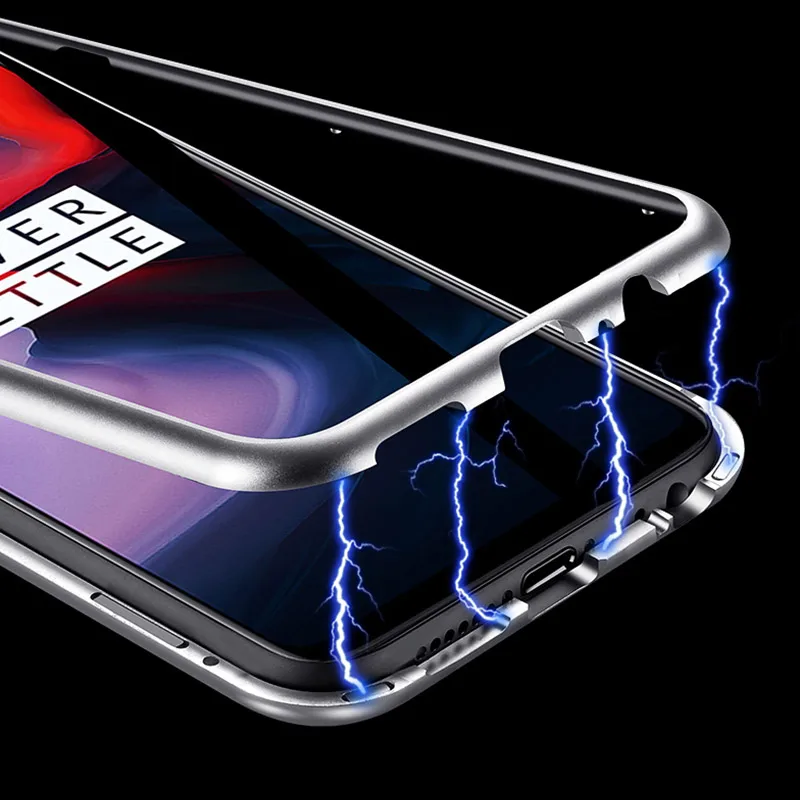Чехол для One Plus 6 6T встроенный магнитный чехол стекло 5T Магнитный адсорбционный