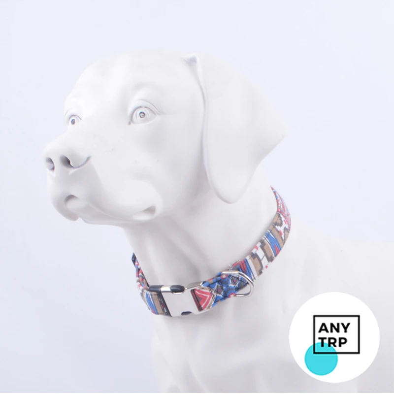 

Dog Collars National Style Personalized Pattern Collar PU Leather Adjustable Pet Collar for Small Medium Large Dogs Cat