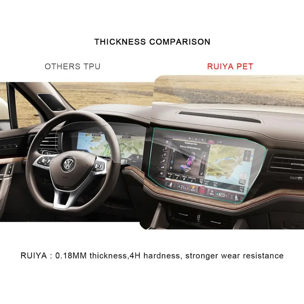 2 упаковки Защитная пленка для сенсорного экрана автомобиля Touareg 2019|Защита