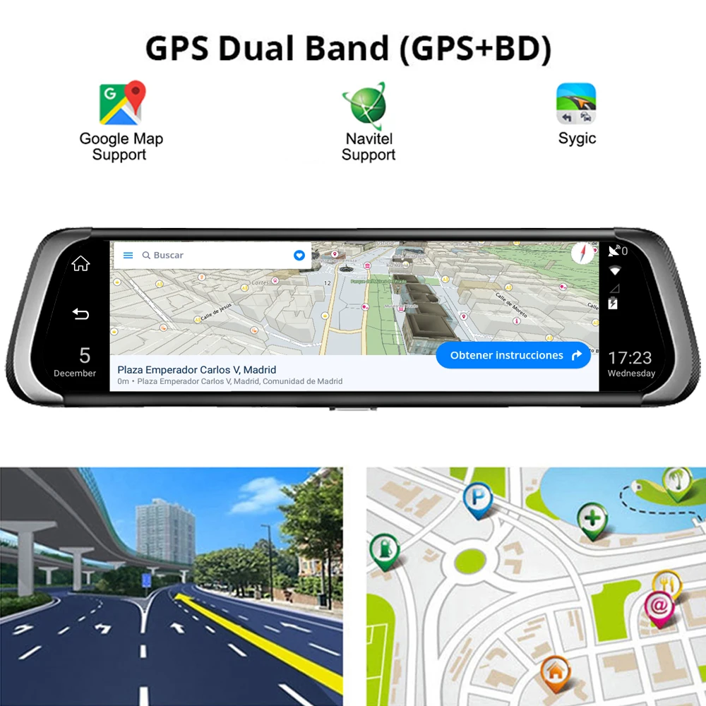Antcam 4G Android 10 &quotАвтомобильная зеркальная видеокамера gps навигация ADAS FHD 1080P два