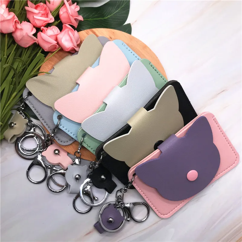 Милая кошка из искусственной кожи Женский держатель для карт чехол студенческой