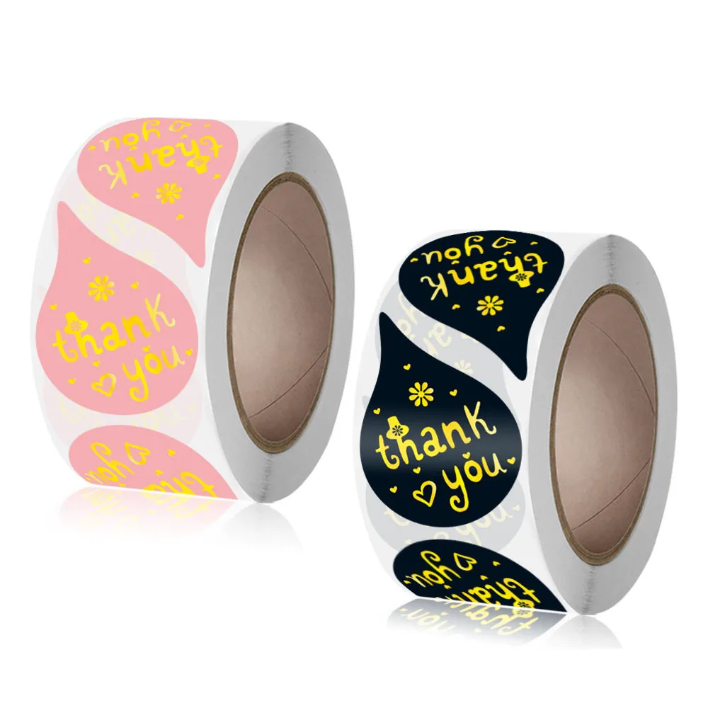 

Gold Pink Foil Thank You Stickers 500pcs, Thank You Business Stickers Labels For Sealing,online Sellers Packaging Party Supplies