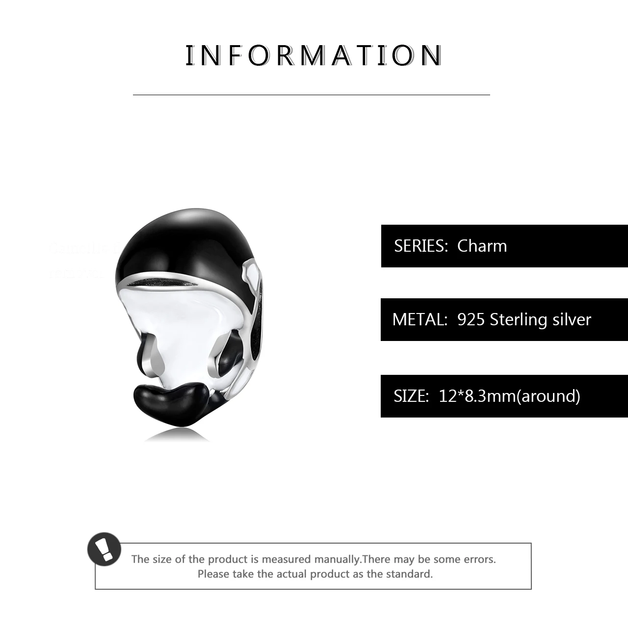 Женские черные бусины из серебра 100% пробы шармы-подвески для браслетов |