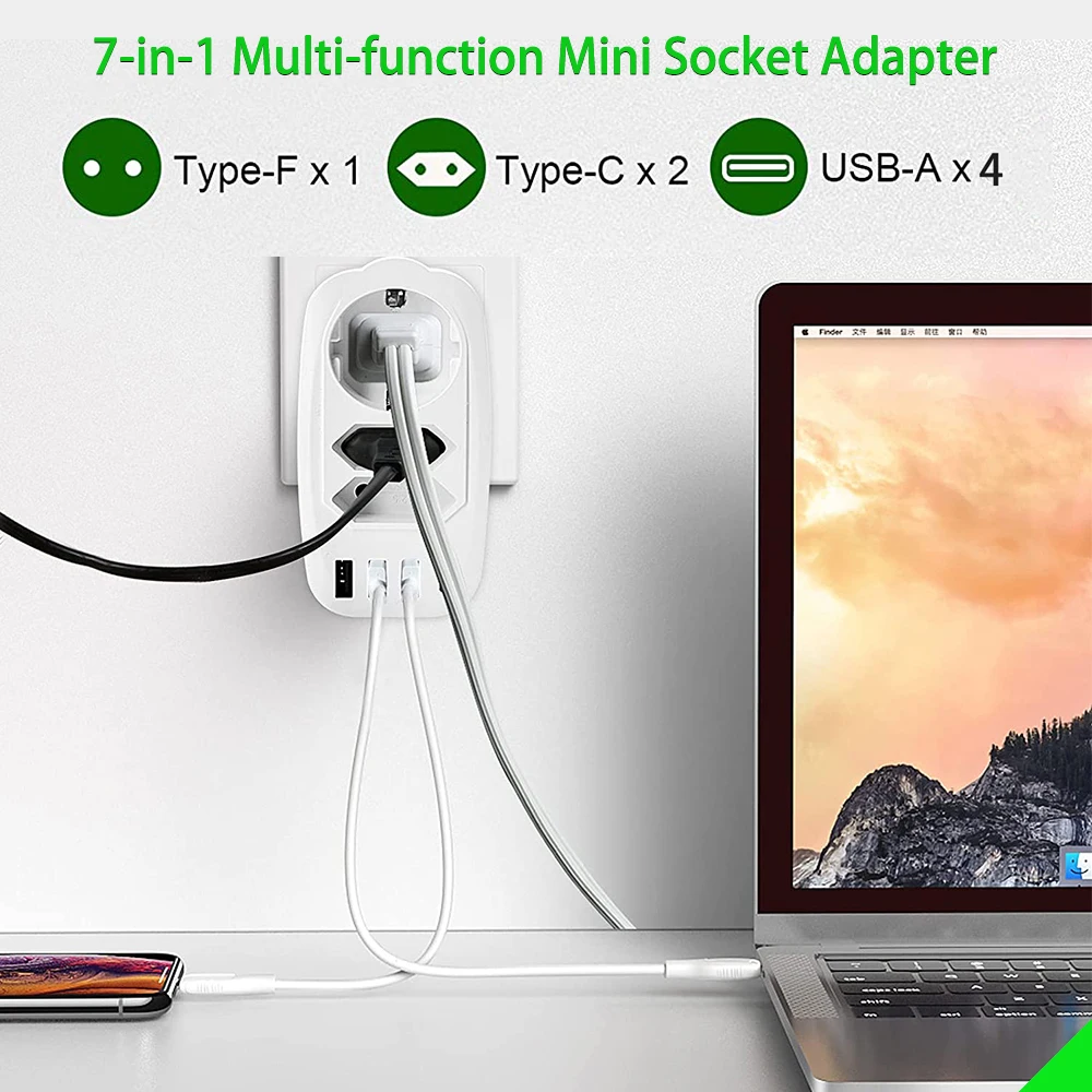 16A EU Plug Wall Socket With USB 7 in 1 Strip Outlet plug adapter 3AC 4USB Charger For Phone Ipad |