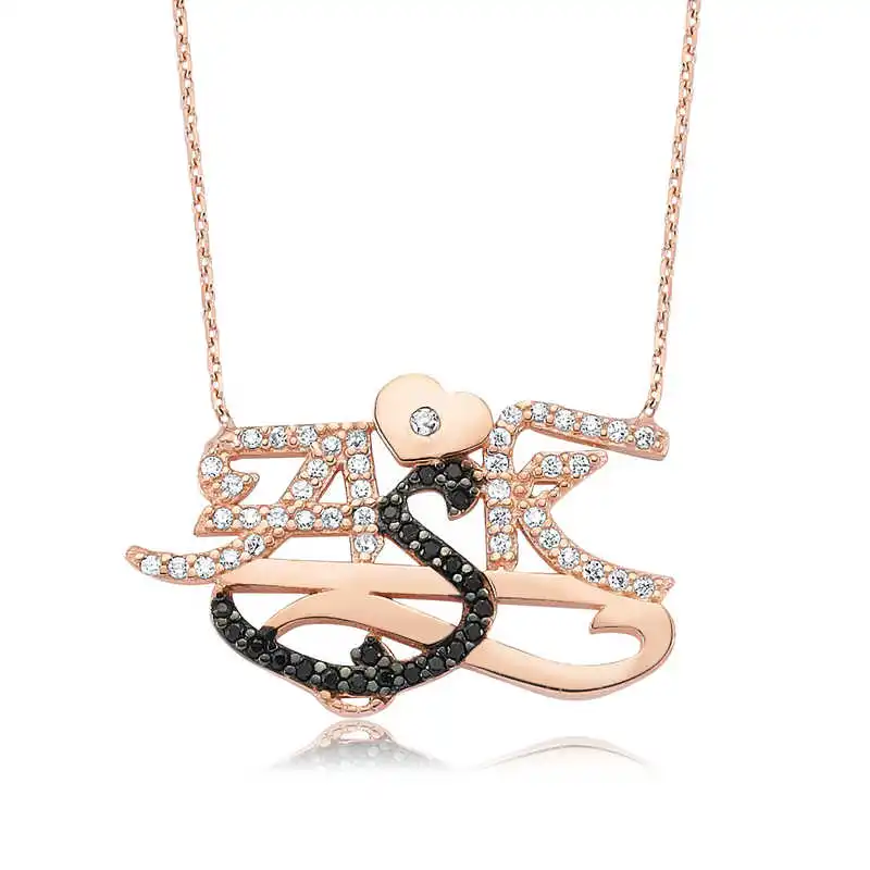 

Silver Love Printed Lady Necklace