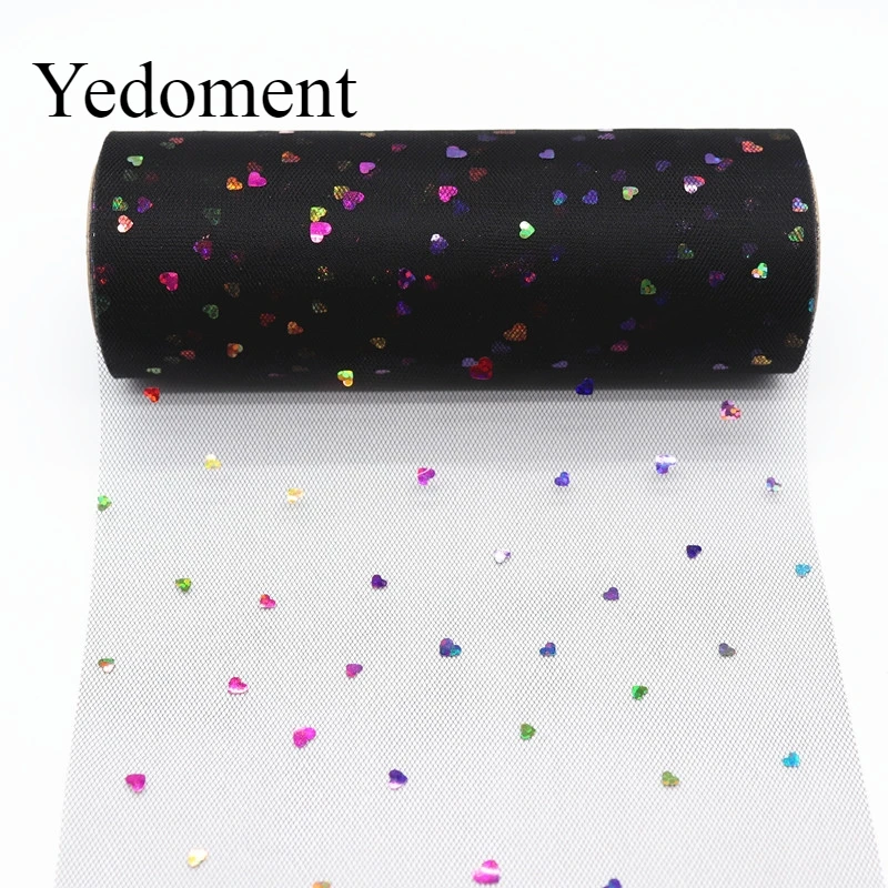 10 ярдов/рулон 6 дюймов 15 см Радужное сердце тюль органза ткань для юбки пачки