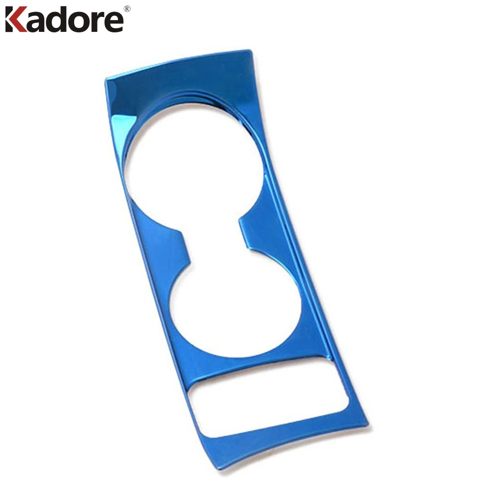 Steel Blue Внутренняя отделка передняя рамка держателя стакана воды накладка наклейки для Kia Rio 4 X-line стайлинга автомобилей - Название цвета: Steel Blue