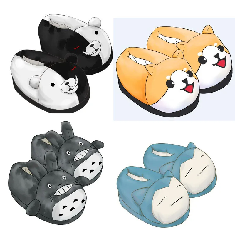 

Monokuma Nyanko Slippers Women for Kids Man Shoes Woman Slides Plush Fur Home Indoor Funny Anime Men's Slippers Casual Flat Fish