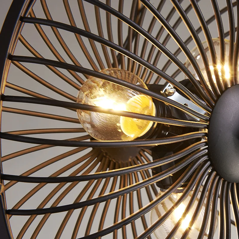 

Vintage Style Chandelier Light for Bars Retro Fan Shape Pendent Lamp Suspension LED Luminaire