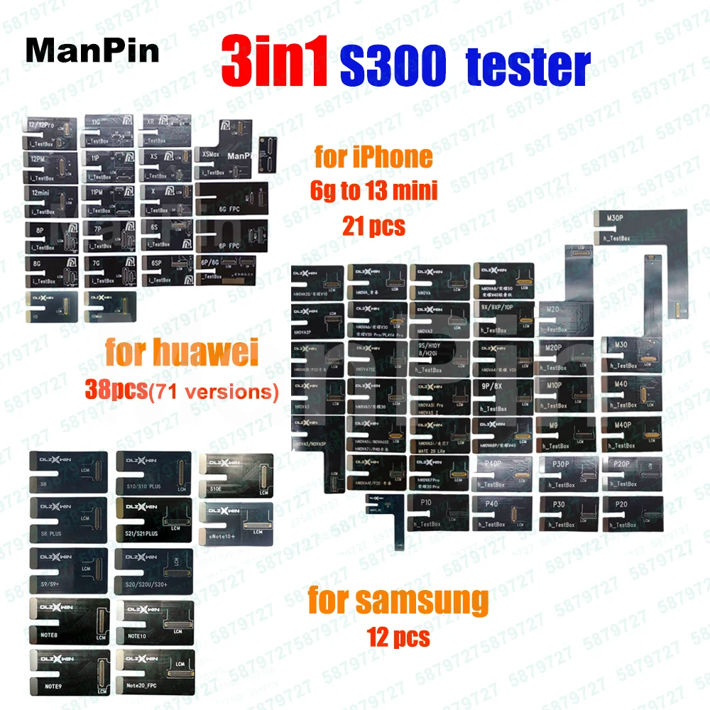 

Шлейф для экрана S300 3 в 1, для iPhone, Samsung, Huawei 13, 12 Pro MAX, Mini 11, XS, X, 8, 7, сенсорные 3D приборы True Tone