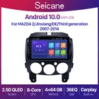 Автомагнитола Seicane, мультимедийный проигрыватель 2din на Android 10,0, 2 + 32 ГБ, 9 дюймов, GPS, QLED, для MAZDA 2 2007-2013 2014, DSP