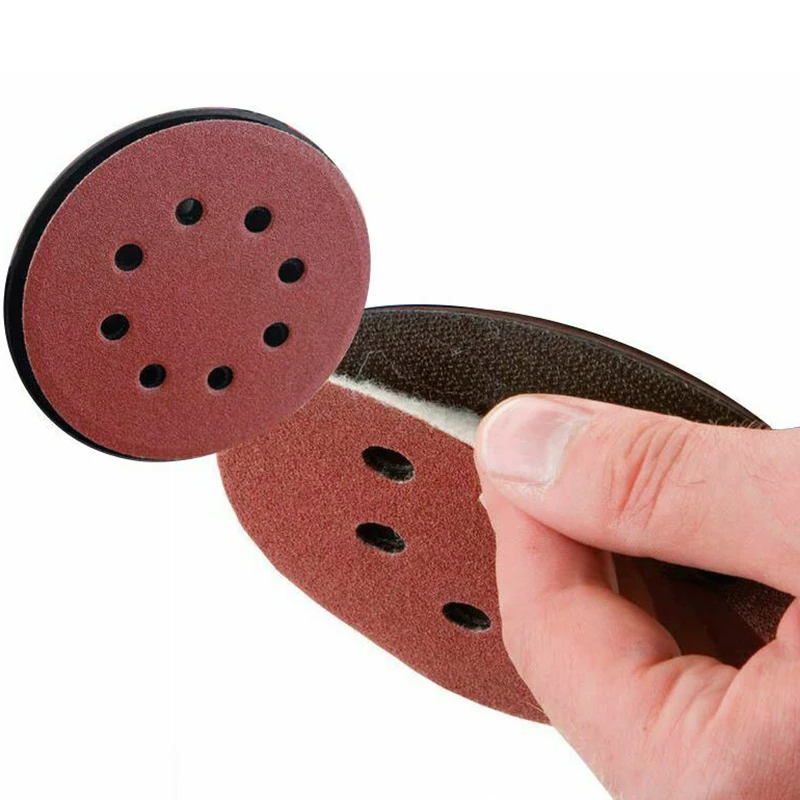 100 шт шлифовальные диски 125 мм 120 зернистость крюк и петля 5 дюймов 8 отверстий