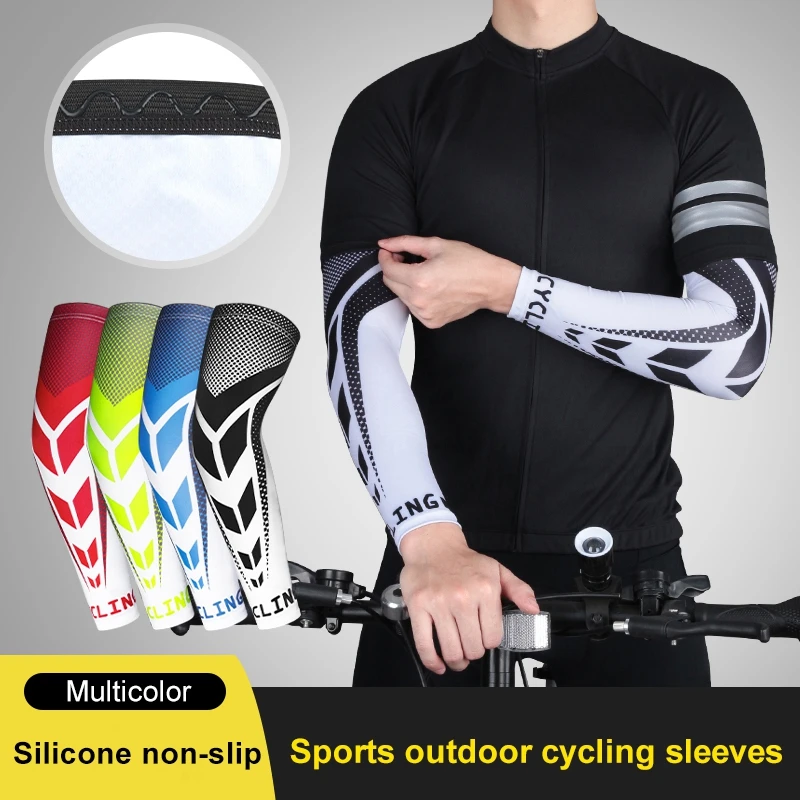 

1 Pair of Cycling Sunscreen Ice Sleeve Compression Sleeve Sunscreen UV Protection Arm Cover