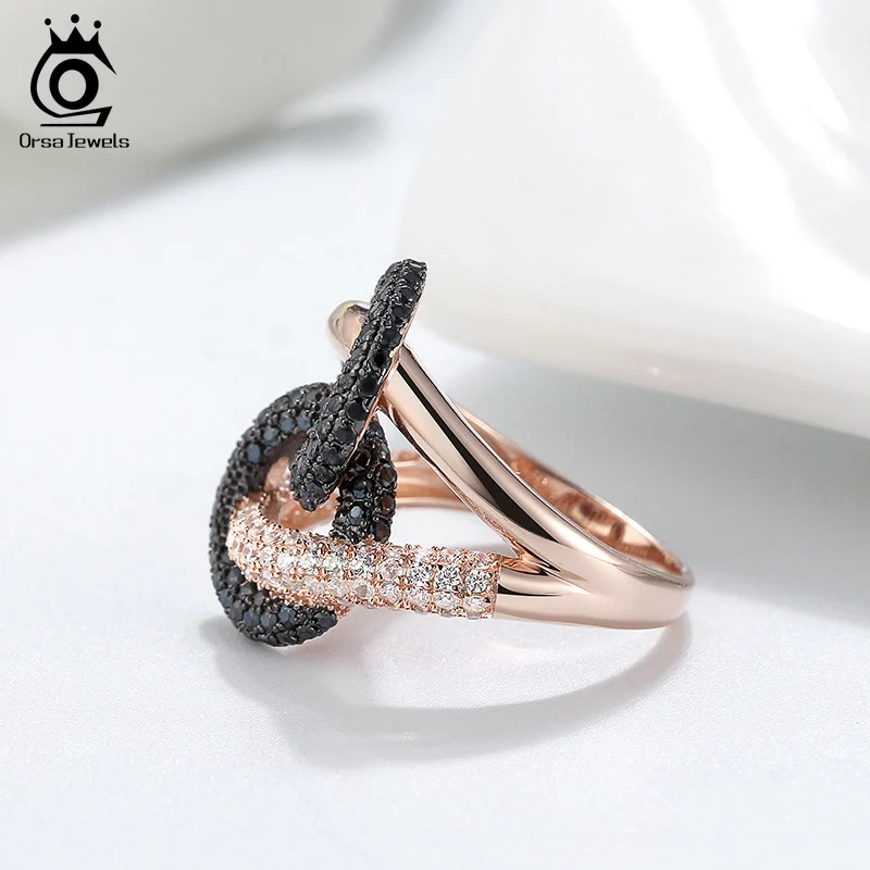 ORSA JEWELS роскошное комбинированное кольцо с кольцом для коктейлей блестящее