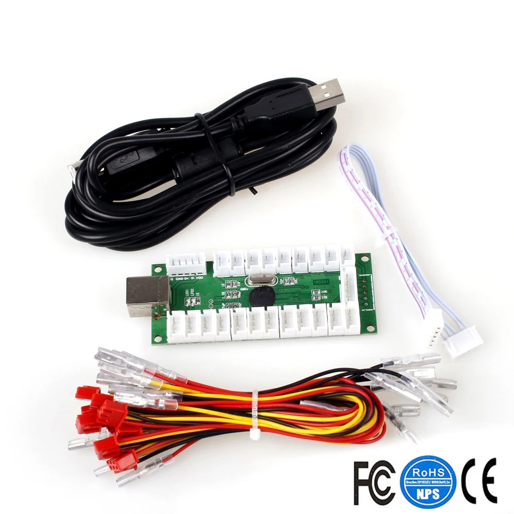 2 игрока светодиодный аркадная игра DIY Набор для джойстика MAME Raspberry Pi Zero Delay USB