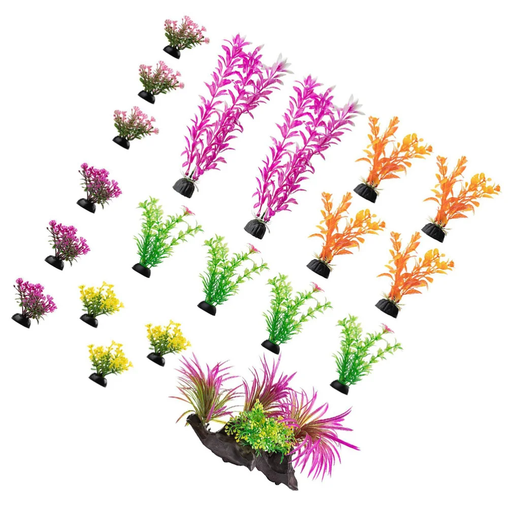 

20 Pcs Simulated Fish Tank Plant Artificial Water Plant for Aquarium Decoration
