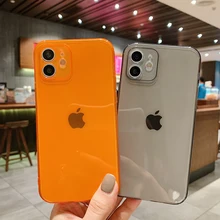 ANXZY Luxury Colour Transparent Silicone Case For iPhone 12 Pro Max 2021 Fashion Camera Protection Shell
