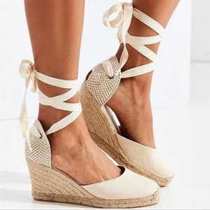 Женские эспадрильи с ремешком на щиколотке, удобные шлепанцы, женская повседневная обувь, дышащие парусиновые туфли-лодочки из конопли