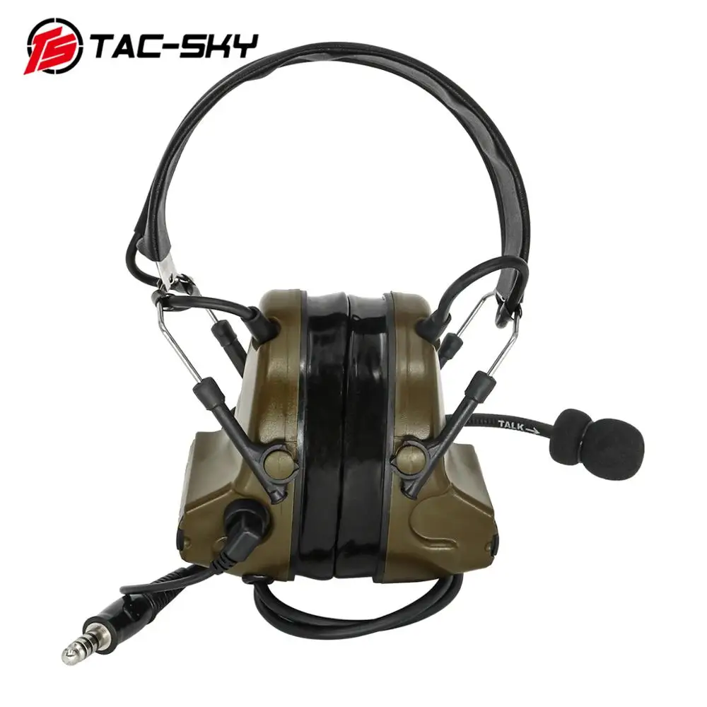 TAC-SKY COMTAC II Silicone Earmuffs Hearing Defense Noise Cancelling Pickup Walkie-Talkie Shooting Tactical COMTAC Headphones