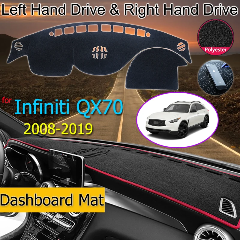 

For Infiniti QX70 FX35 FX37 FX45 FX50 2008~2019 S51 Anti-Slip Mat Dashboard Cover Pad Sunshade Dashmat Car Carpet Accessories