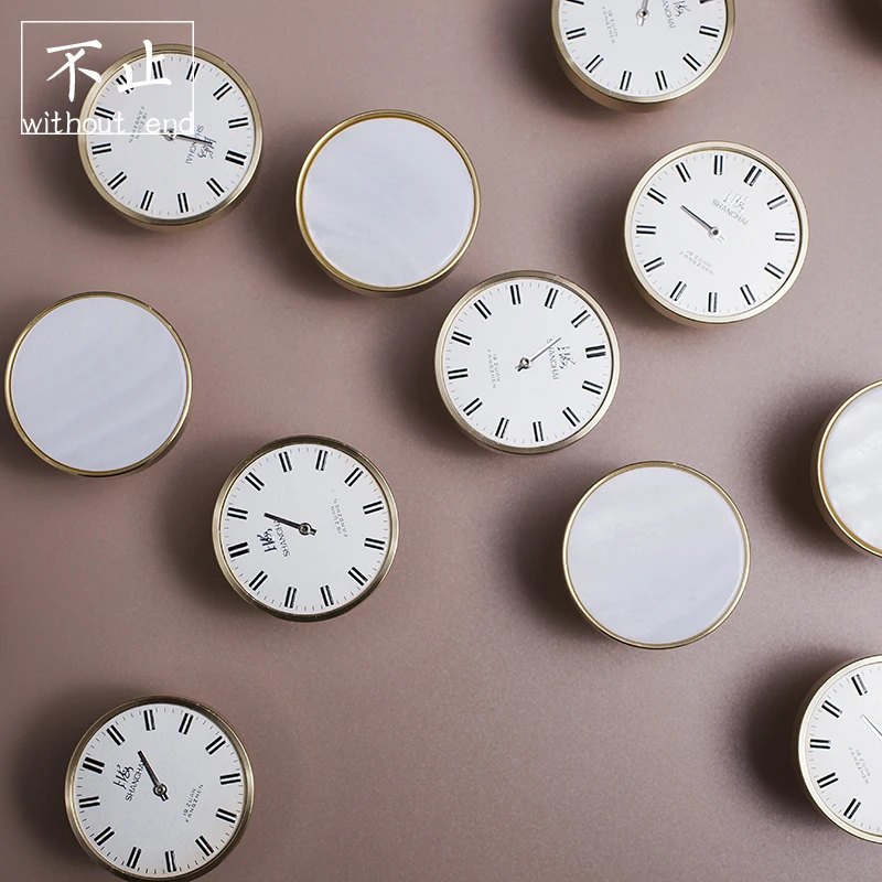 

Original Design Brass Handle Simple Nordic Style Cabinet Furniture Wardrobe Door Light Luxury Personality Clock Gold Handle