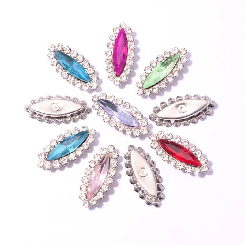 Стразы из хрустального стекла s-образные с плоским основанием пришивные стразы