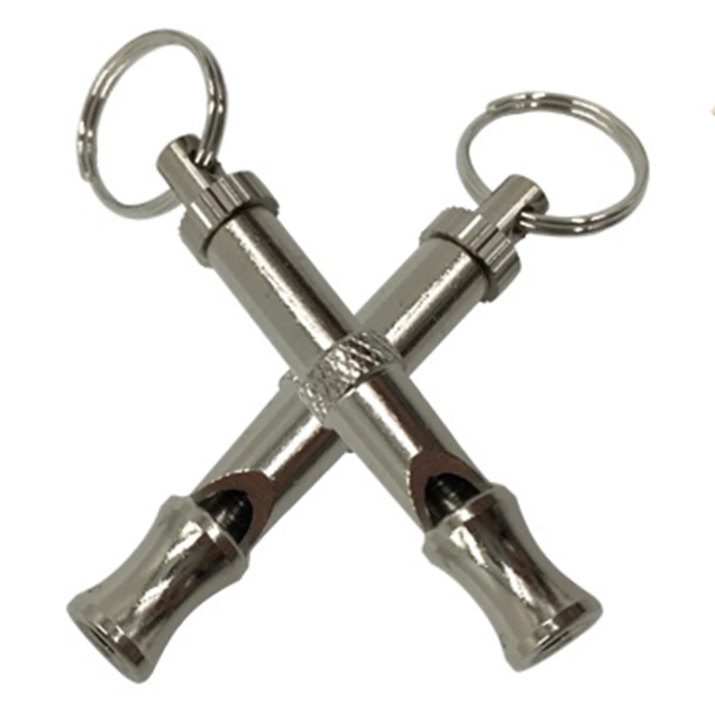 

Outdoor Training Portable Stainless Steel Loudly Key Chain Durable Adjustable Sound Flute Puppy Pet Dog Whistle