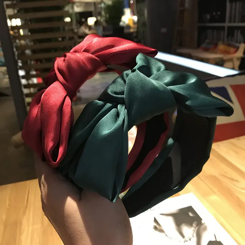 

Chiffon Wide-brimmed Headband Knuckle Middle Bow Knotted Hairbands Bezel Turban Women Girls Hair Accessories Hair Hoop Headwear