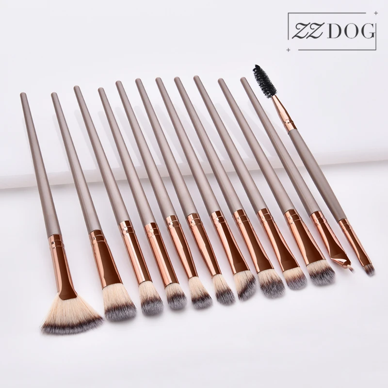

ZZDOG 12Pcs Professional Cosmetic Tools Detail Makeup Brushes Set Eye Shadow Eyebrow Eyeliner Highlight Blending Beauty Brush