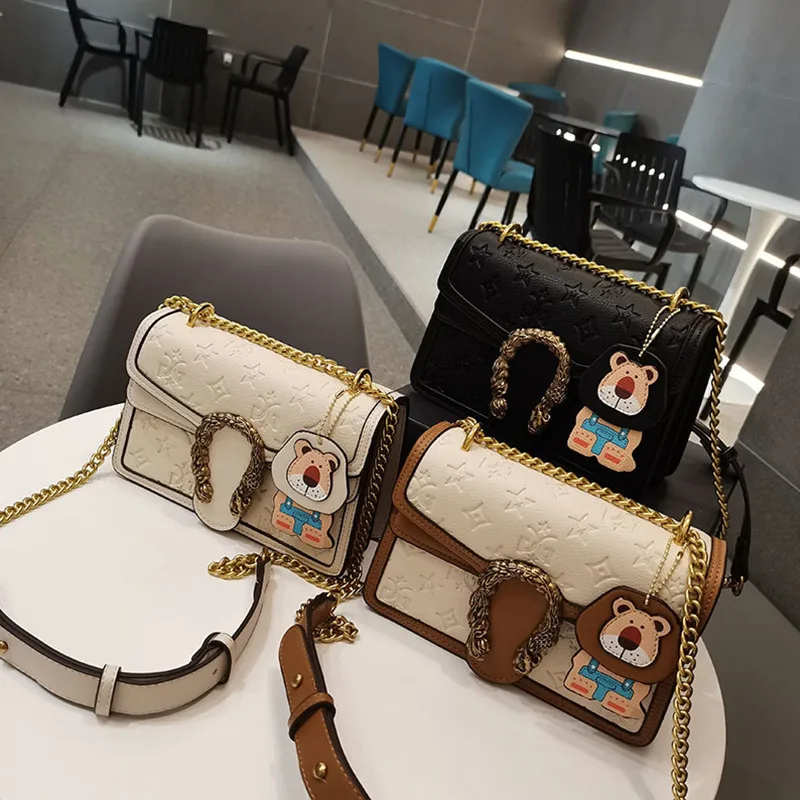 

2021 New Fashion Famous Luxury Brand Ladies High-quality Printed Chain Flap Bag All-match Crossbody Shoulder Bag Sac Luxe Femme