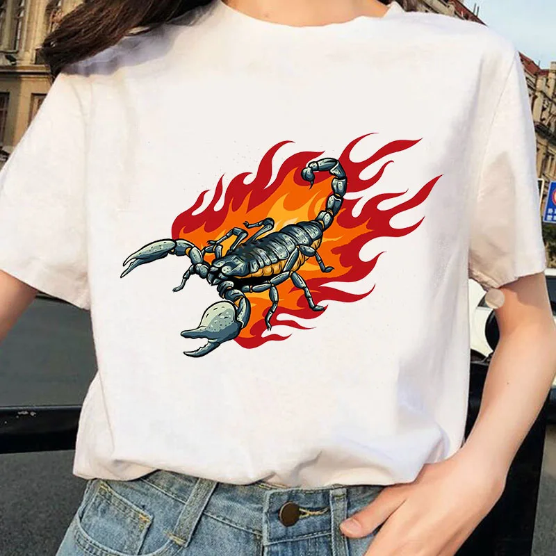 

New Animals Desert Scorpion Print T-Shirts Women Casual Short sleeve Oversized Clothes Hip Hop Tee shirts