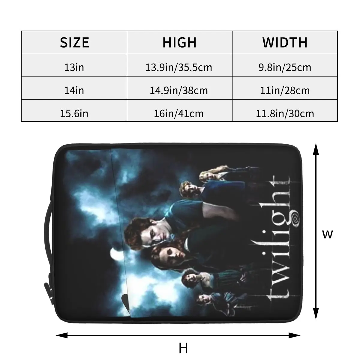 

Black The Twilight Saga Custom Waterproof laptop bag 13 14 15 inch. Laptop bag protective cover for briefcase.