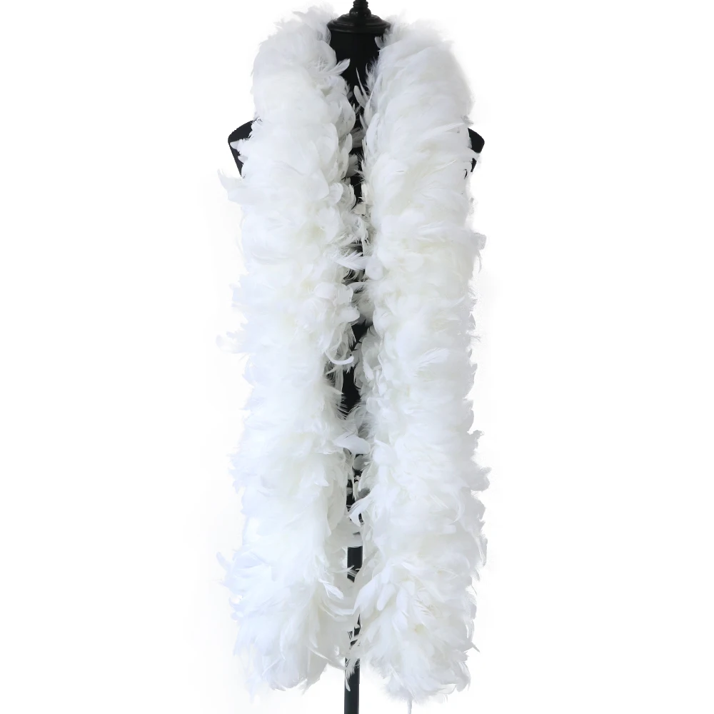 

White Fluffy Marabou Turkey Rooster Feathers Boas Decoration Shawl Wedding Carnival Accessories Feathers For Crafts Wholesale 2M