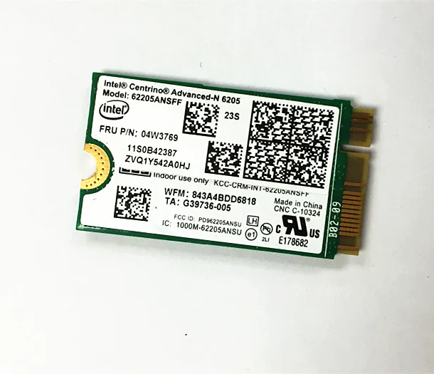 Беспроводная карта для Intel Advanced-N 6205 62205ANSFF 300 Мбит/с 2 4G/5 ГГц 802.11a/b/g/n Lenovo Thinkpad X1 Carbon