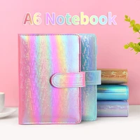 laser glitter macaroon a6 pu leather diy binder notebook diary agenda planner bullet cover school stationery