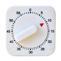 novelty white square 60 minutes mechanical timer reminder counting for kitchen