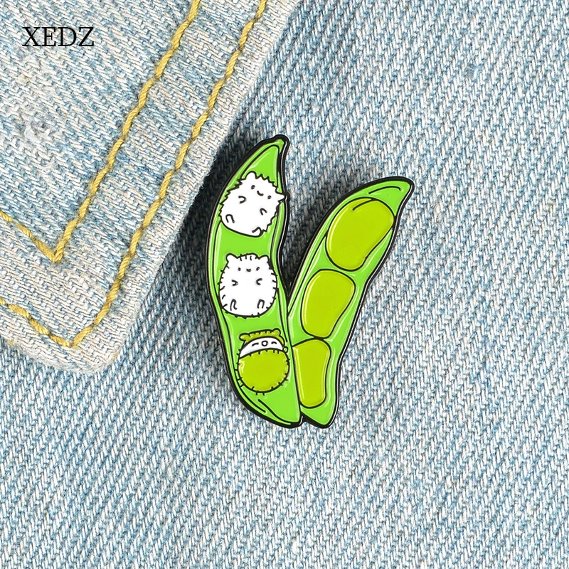 Новая брошь XEDZ в виде капсулы гороха кошки модная индивидуальная растений