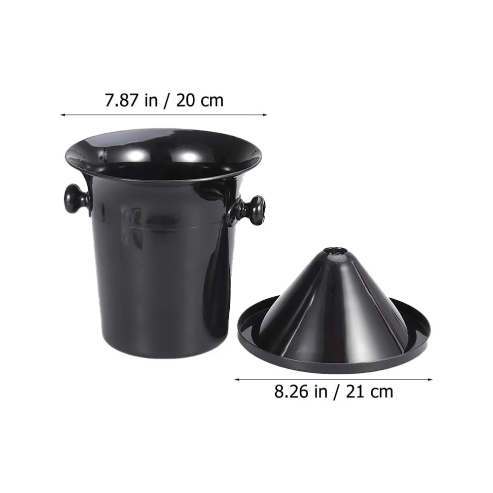 

4Pcs Round Double Ears Ice Buckets Tasting Spittoons (Black)
