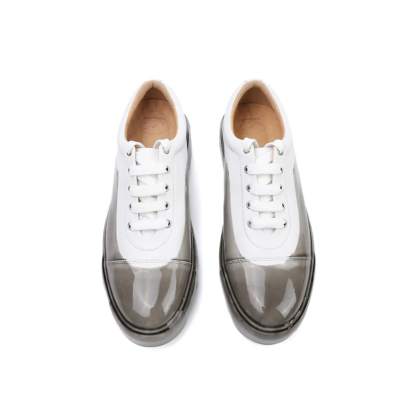 Мужская обувь новинка 2020 корейский тренд кожаные мужские туфли первого слоя на